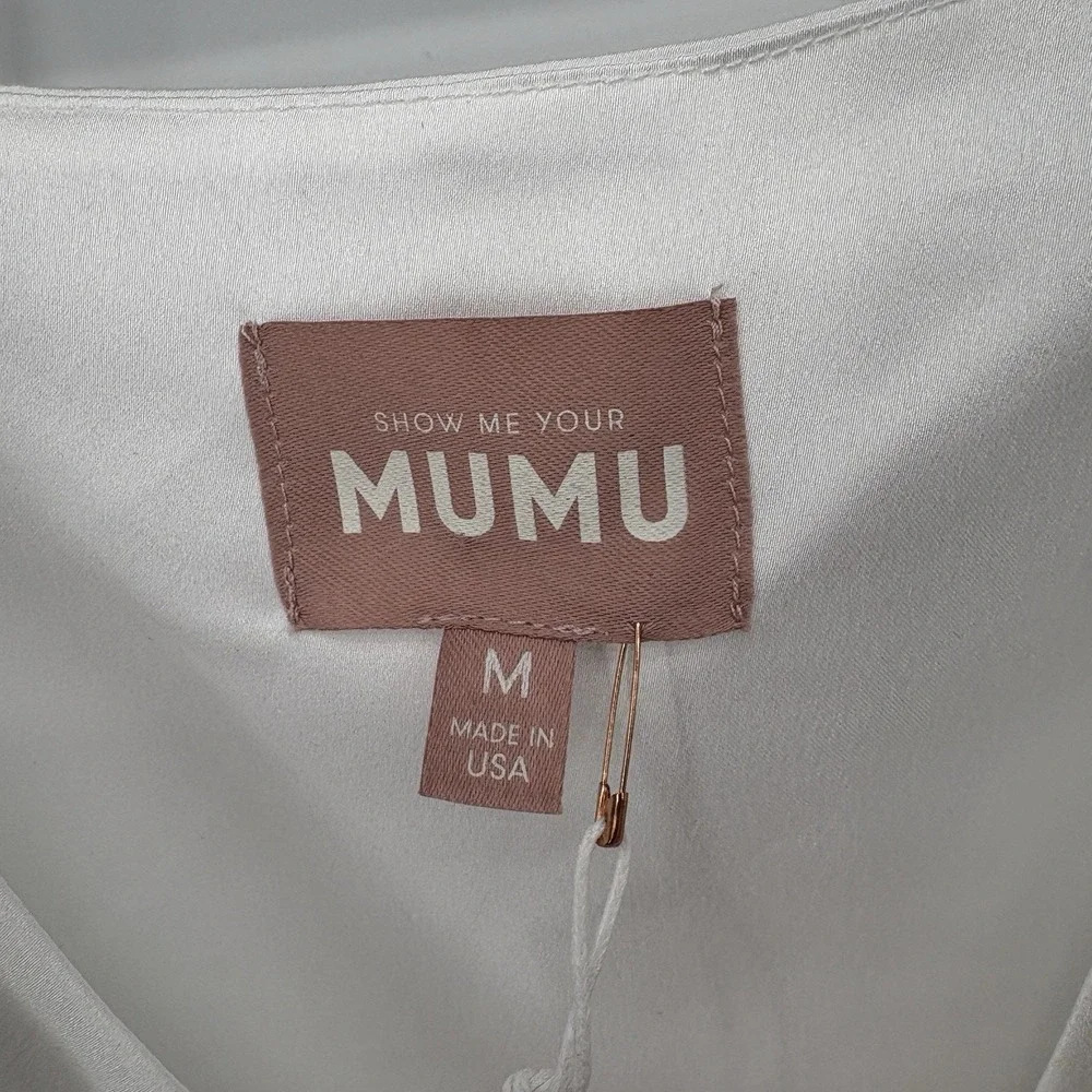 Show Me Your Mumu Slip Dress Medium Ivory Luxe Satin Weddings Best Day‎ Ever NWT